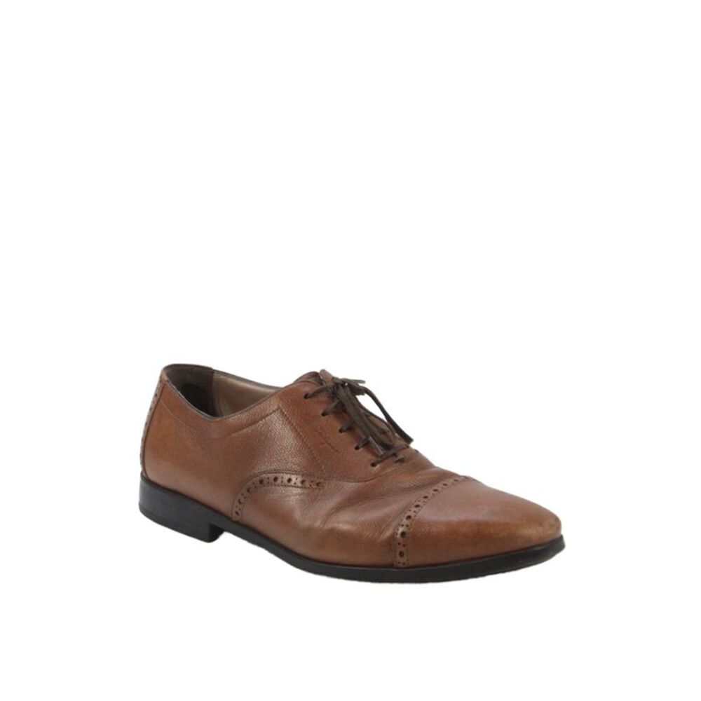 Salvatore Ferragamo Mens Lace Up Cap Toe Leather Oxfords Brown Size 9 EE